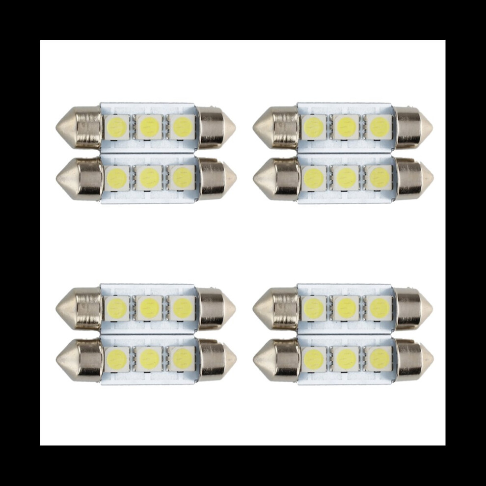 8X C5w 3 Led Smd 5050 36Mm Xenon Bulb Plate Festoons Dome Ceilin White 4851296964592