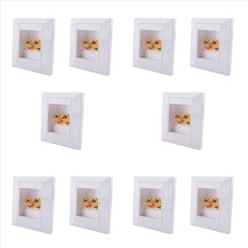 10X Wall Socket Connection Port with 2 Jack Speaker White