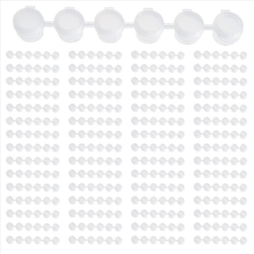 400 Strips Paint Pots Strips,300 2Ml/0.07 Oz Empty Cup with Lids, for