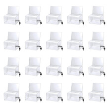 20 Pack Acrylic Donation Box with Lock, Clear Ballot Sign Holder, Sugg
