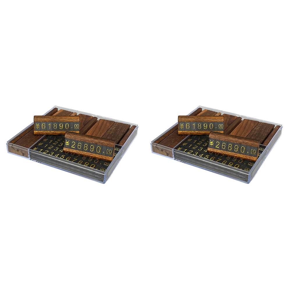 20 Sets/Box Mini Wood Combined Number Price Cube Tag Jewelry Adjustabl 4851296972344