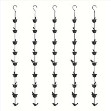 5X Rain Chains for Gutters Mobile Birds on Cups Chimes 7.8Ft with Atta