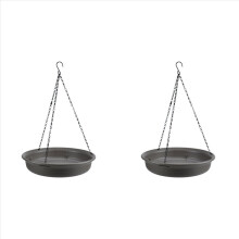 2x Hangende Vogelbad Voederbak Ronde Schaal Verdikte Hars Diep Water