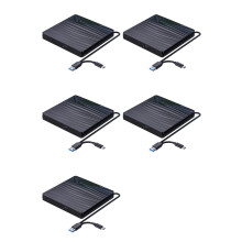 5x externes CD/DVD-Laufwerk USB 3.0 & Typ-C Tragbarer CD/DVD +/-RW-Brenner