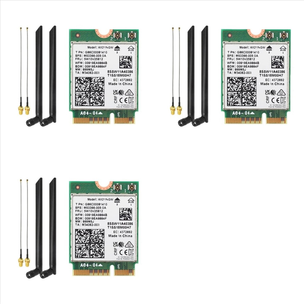 Photos - Other for Computer 3X AX211NGW WiFi 6E Tri Band 2.4G/5G/6Ghz Wireless Network Wifi Card B