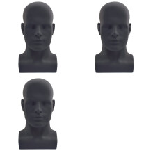 3X Male Mannequin Head Professional Manikin for Display Wigs Hats Head