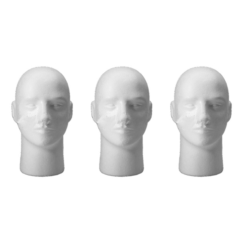 Semoic White 3X Male Female Foam Mannequin Manikin Head Stand Model Wig Hat Display