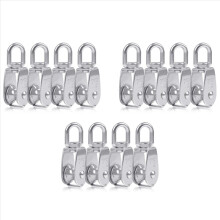 12PCS Single Pulley Block M15 Stainless Steel Small Roller for Rope Co