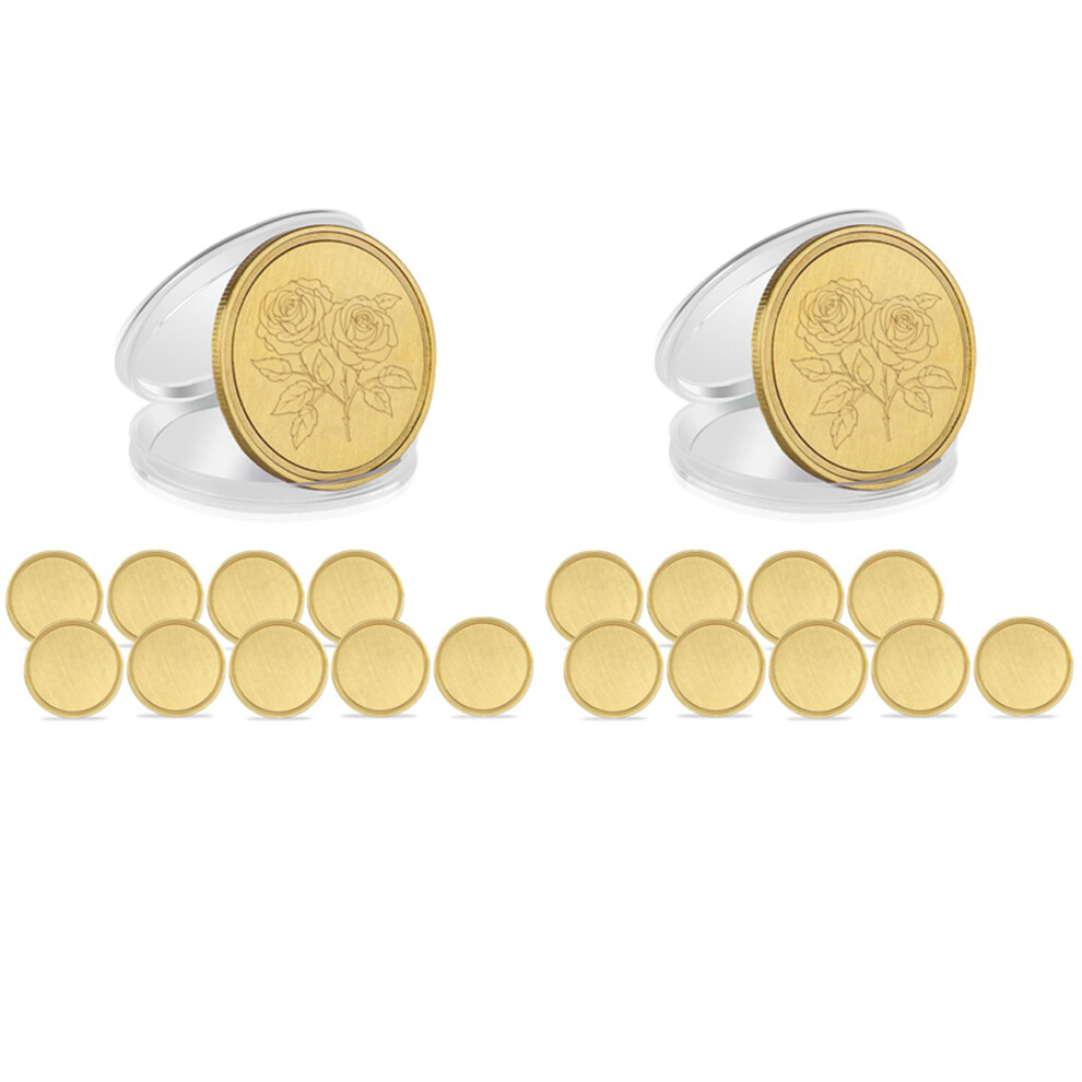 20Pcs Laser Engraving Blanks Brass Coin Metal Blank Coins 40Mm With Ac 4851296980721