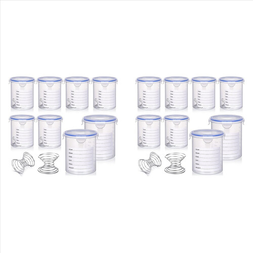 16 Sets Paint Container with Mixing Ball Touch Up Storage Cups for Rep