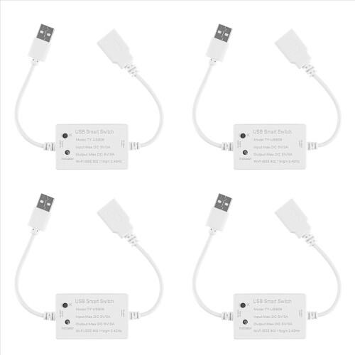 4x Tuya USB Smart Switch WLAN-Controller Universal-Leistungsschalter-Timer Lebensdauer 2