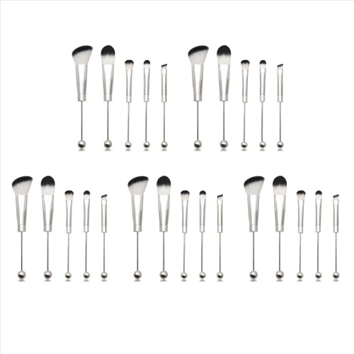 25X Beadable Makeup Brushes Silicone Beads DIY Cosmetic Beaded Kit for