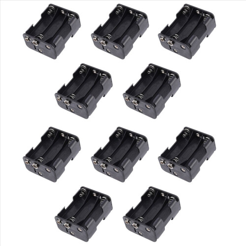 10X Double Side Spring 6 X 1.5 V AA Battery Holder Case Box Black