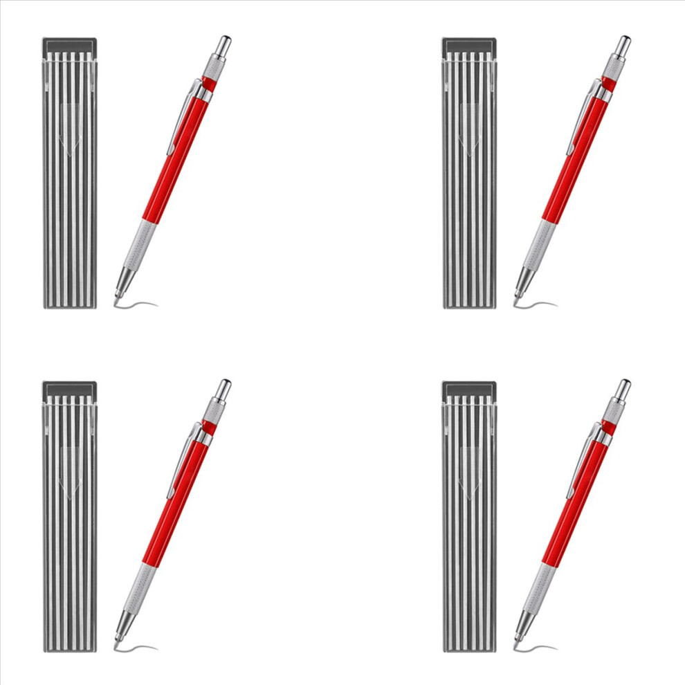 4X Welders Pencil With 48Pcs Refills, Metal Marker Mechanical Welding 4851296975376