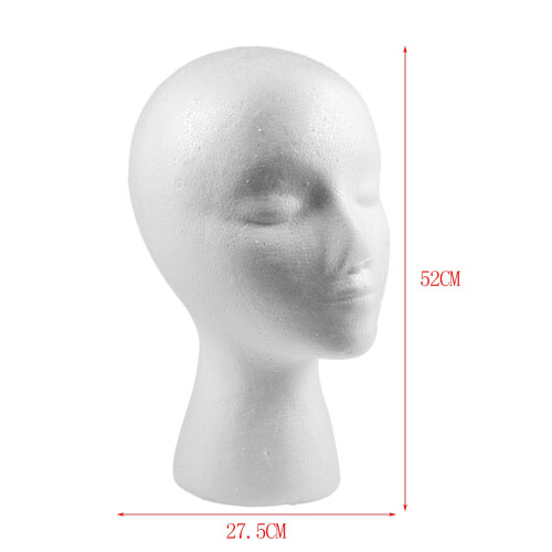 4X 27,5 x 52cm Έκθεμα γυναικείας κεφαλής μανεκέν / ομοιώματος από αφρό (πολυστυρένιο) 2