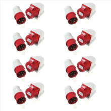 8X 16 Amp 5 Pin Plug & Socket Weatherproof IP44 3 Phase 380-415v 3P +