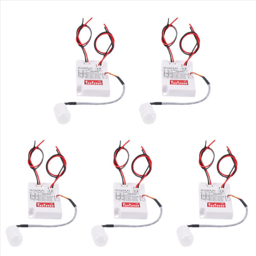 5X 12V 24V PIR Motion Sensor Switch IR Infrared Human Induction Time D