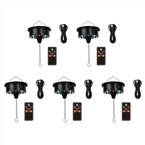 5X Bola de Discoteca Giratória com Motor e Controle Remoto, 18 LEDs para 12, 16, 20 e 2 polegadas