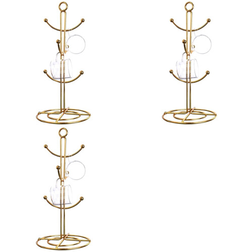 3X Countertop Mug Tree, 6 Hook Coffee Cup Dryer Kitchen Tree Tea Cups