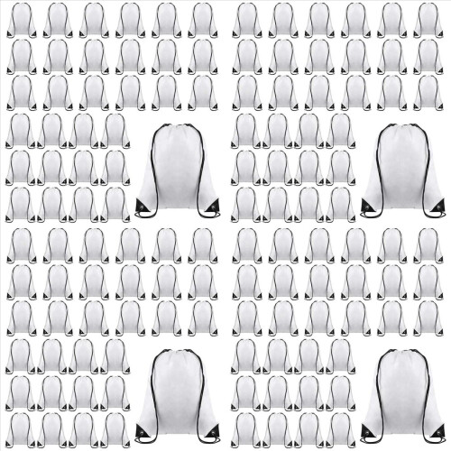 120Pc Blank Sublimation Drawstring Bags Backpack Bulk Heat Press Reusa