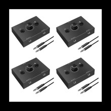 4X 3.5mm Audio Switcher, 2 Input 1 Output/1 Output Splitter One-Key Mu
