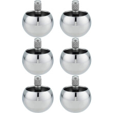 6x Tippe Top Metall-Klappspielzeug aus Edelstahl, Silber
