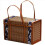4X Picnic Woven Basket Wicker Storage Bag Handle Folded Fruit Shopping 3