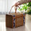 4X Picnic Woven Basket Wicker Storage Bag Handle Folded Fruit Shopping 5