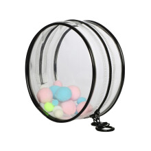 Clear Doll Storage Bag with Keychain, Dustproof Transparent Figure Display Pouch, Black One Size