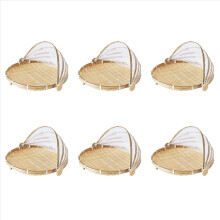 6x handgeweven voedselmandjes/bakjes voor fruit, groenten en brood.