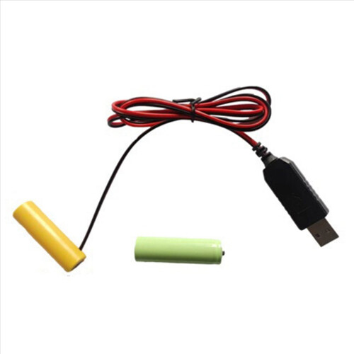 2X USB 5V to 3V LR03 AAA Dummy Battery Eliminators Cable for Remote Co 2