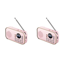 2X Portable FM Radio Rechargeable Small Wireless Bluetooth Speaker Sur