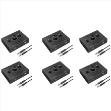 6 Pcs 3.5mm Audio Switcher, 2 Input 1 Output/1 Output Splitter Switche