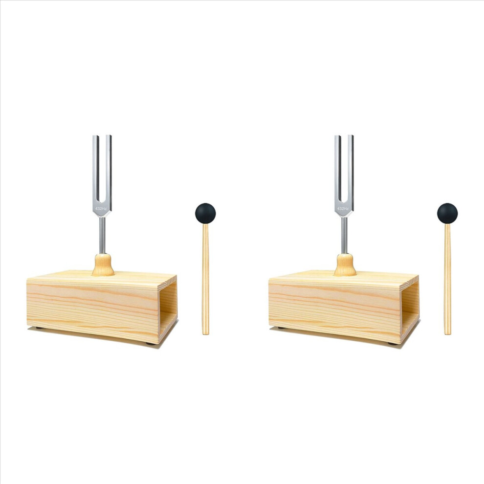Semoic 2X 432 Hz Tuning Fork With Resonance Box,For Sound Healing,Tuning Teac