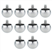 10x Tippe Top Metall-Klappspielzeug aus Edelstahl, Silber