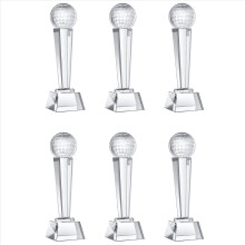 6 x 9 x 2,8 Zoll Kristallglas-Golftrophäe für Erwachsene, Kinder, Turnier T