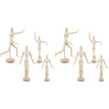 8-delige beweegbare houten mannequinfiguren, houten mensmodellen voor het tekenen van schetsen.
