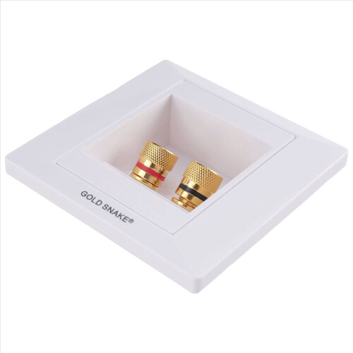 5X Wall Socket Connection Port with 2 Jack Speaker White 2