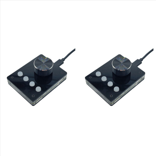 2X Multimedia Programmable Keyboard USB Knob Custom Mini Macro Volume