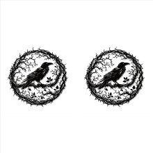 2X Raven Bird Metal Wall Art,Crow Art Decor Sculpture, Design Home