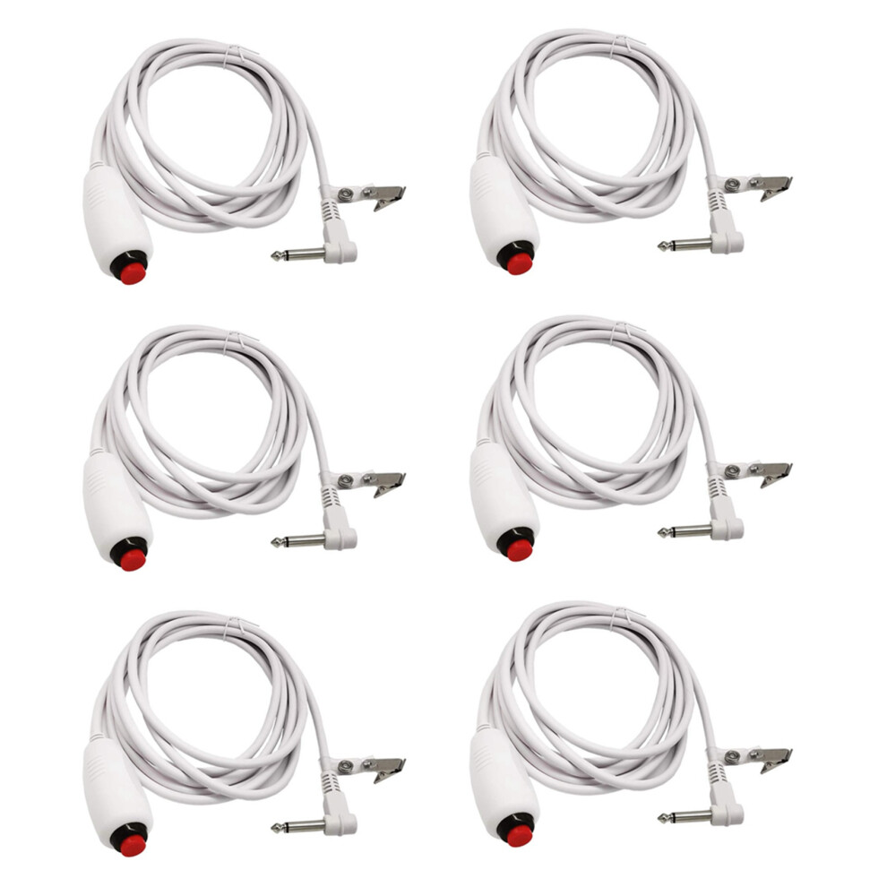 6X Nurse Call Cable 6.35Mm Line Device Emergency With Push Button Swit 4851296996937