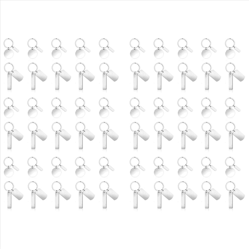 60Pcs Diy Engravable Metal Keychain Blanks Stamping For Engraving Stai 4851296990133