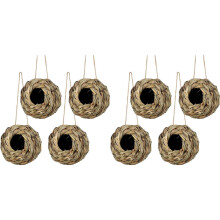 8Pack Hanging Bird Nest House for Outside,Hand Woven,Made of Natural G
