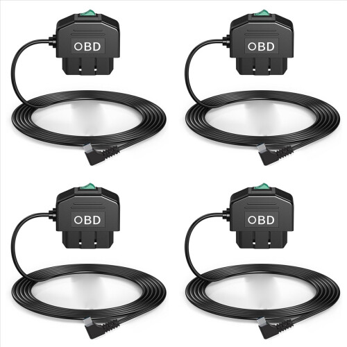4X Dash Cam OBD Hardwire Kit,Dash Camera USB Type C Kit with Power Cab
