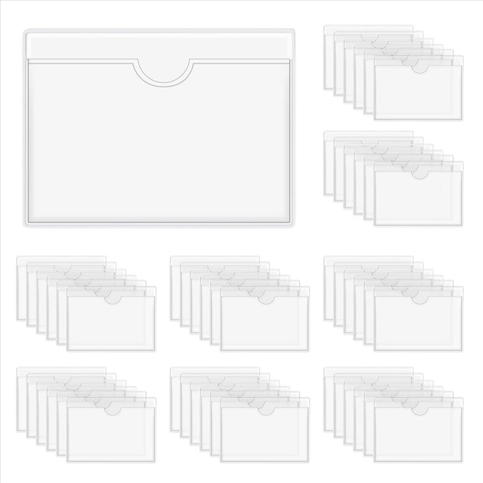 600Pcs Self-Adhesive Label Holder Card Pockets Clear Library Holders W 4851296903621