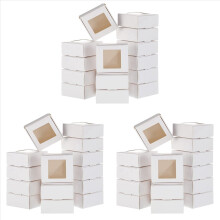 150 Pieces Mini Paper Box with Window Present Packaging Treat for Home