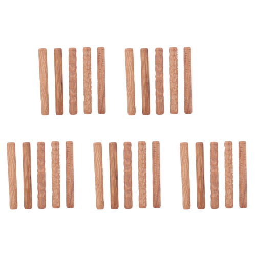 25PCS Pottery Tools Wood Hand Rollers for Clay Stamp Pattern Roller