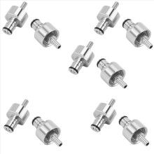 10 pezzi/lotto Tappo per carbonazione in acciaio inox 304 con attacco a barb da 5/16 di pollice e chiusura a sfera