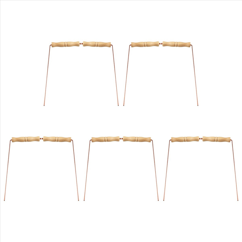 10X Copper Dowsing Rods Kit For Divination Tool - Natural Wooden Handl 4851296900637