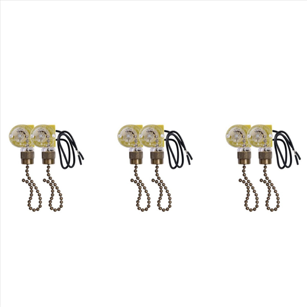 Ceiling Fan Light Switch Ze-109 Two-Wire With Pull Cords For Fans Lamp 4851296903591